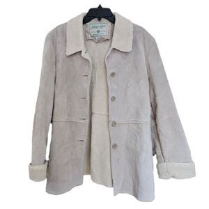 y2k indie sleaze granola beige suede coat